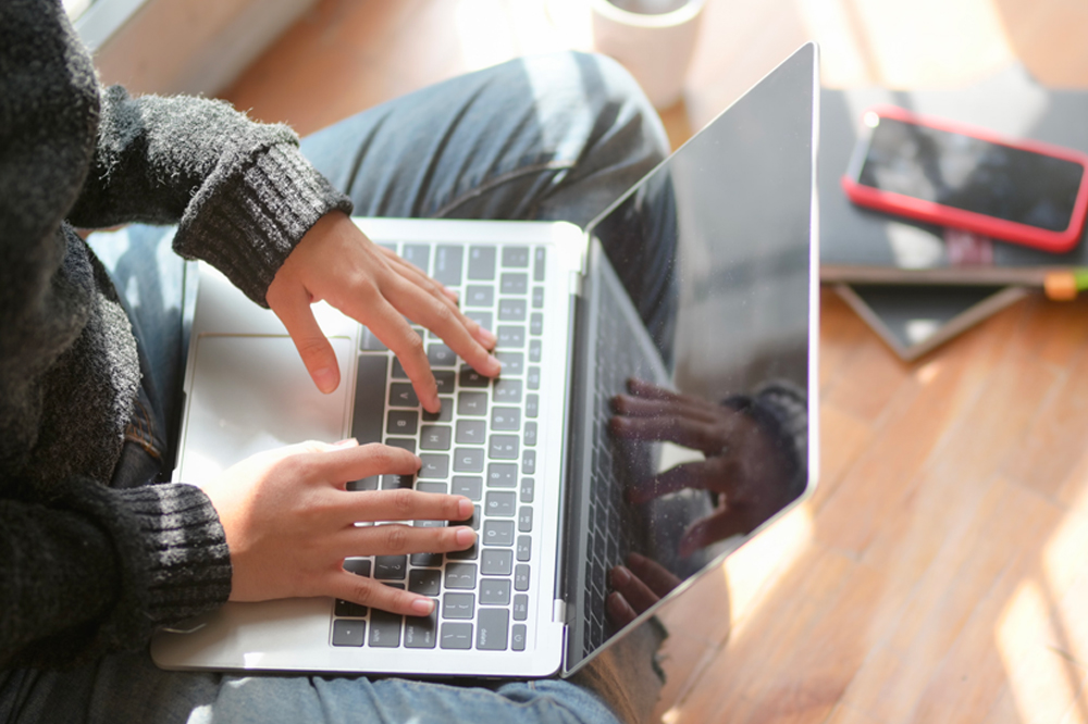 Man using laptop